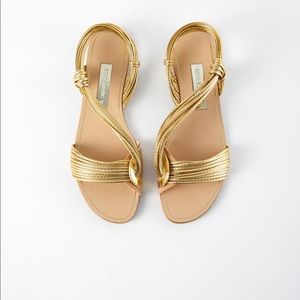 Gold Zara Flat Sandals